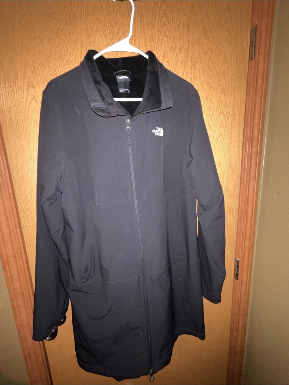 The North Face women Black suede lining Zip-Up parka Coat